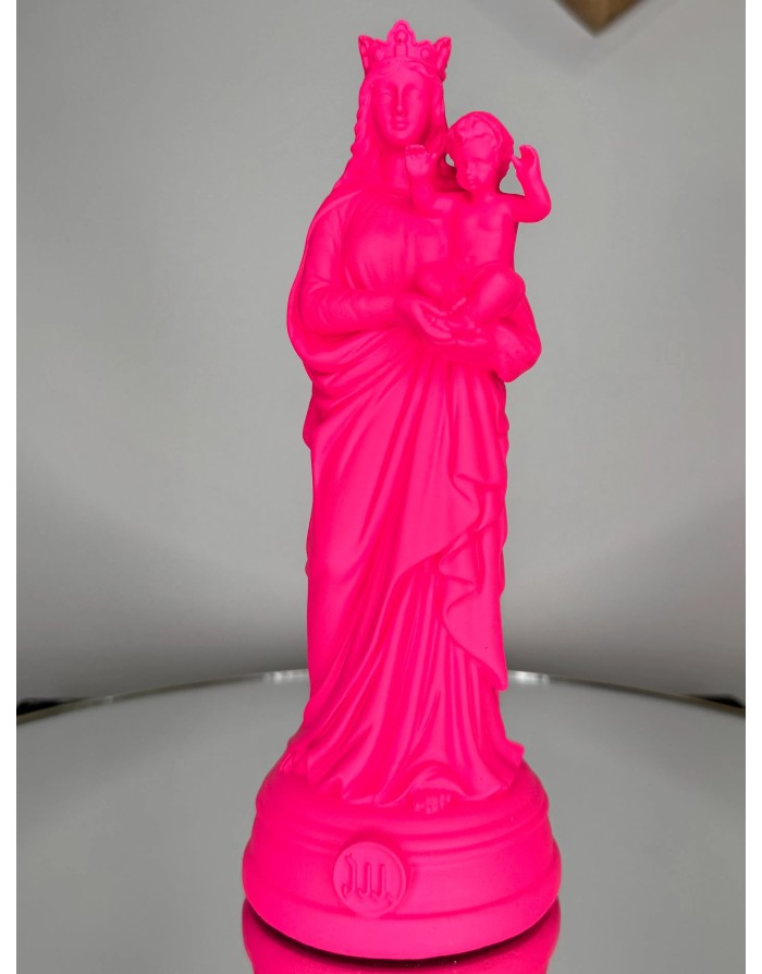 Statuette vierge à l'enfant - PINK 20cm