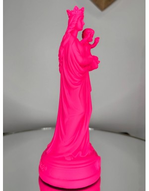 Statuette vierge à l'enfant - PINK 20cm