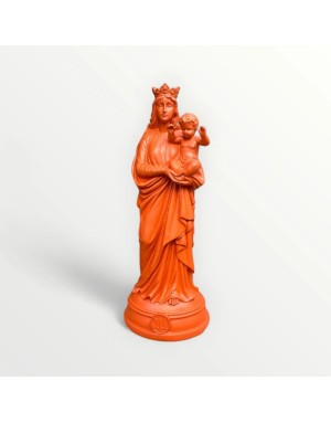 Statuette vierge à l'enfant - MANDARINE 20cm