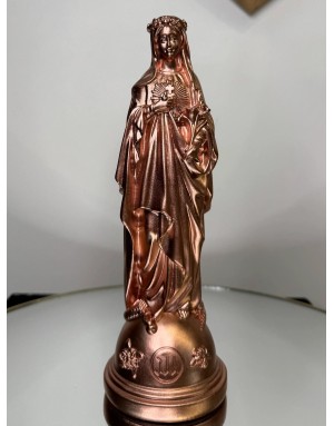 Statuette Marie aux fleurs - CUIVRE 22cm