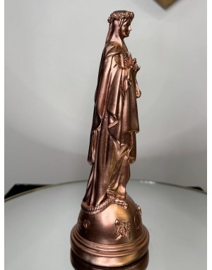 Statuette Marie aux fleurs - CUIVRE 22cm