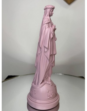 Statuette Marie aux fleurs - ROSE POUDRÉ 22cm