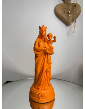 Statuette vierge à l'enfant - MANDARINE 20cm