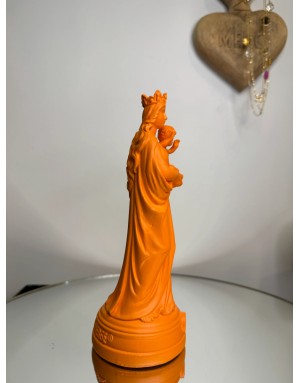 Statuette vierge à l'enfant - MANDARINE 20cm