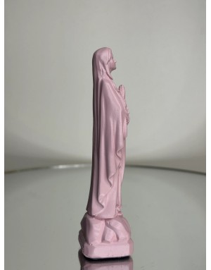 Statuette vierge Marie de LOURDES -12 cm - ROSE POUDRÉE