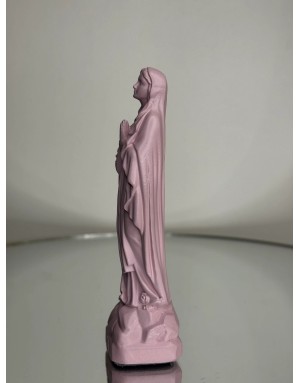 Statuette vierge Marie de LOURDES -12 cm - ROSE POUDRÉE
