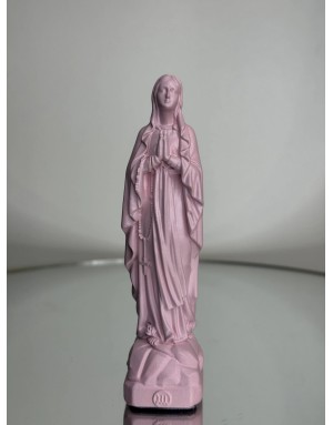 Statuette vierge Marie de LOURDES -12 cm - ROSE POUDRÉE