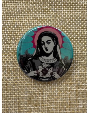 Badge Rond Vierge bleu