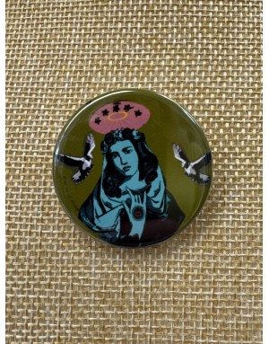 Badge Rond Vierge kaki