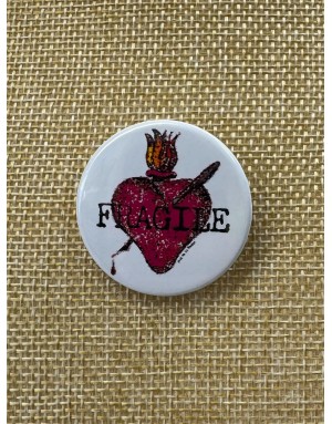 Badge Rond Fragile red