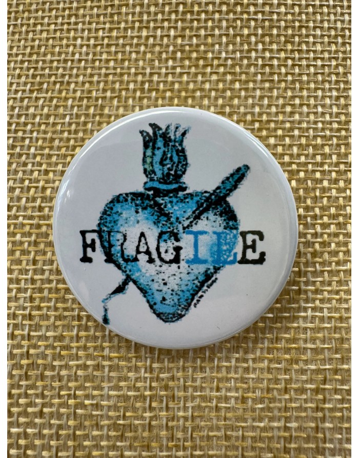 Badge Rond Fragile Bleu